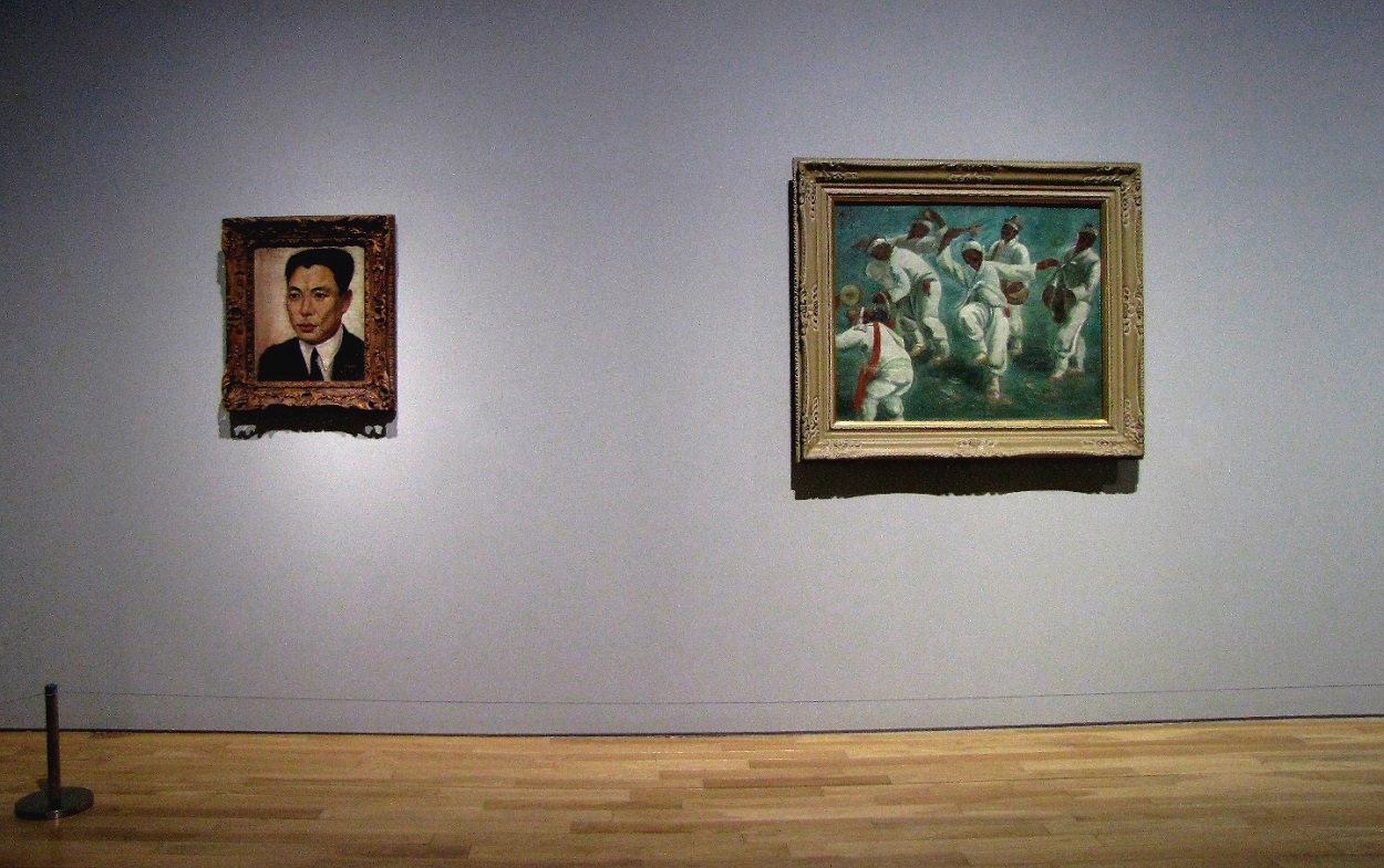 (왼쪽)이종우(LEE Chongwoo)=친구의 초상 45.6×38.7㎝ 캔버스에 유채, 1926. (오른쪽)김중현(KIM Junghyun)=농악(農樂). 사진=권동철.