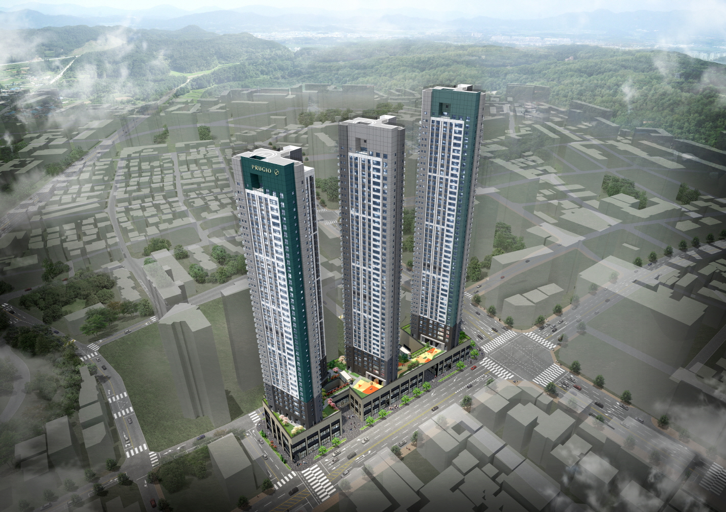 문수로 푸르지오 어반피스 조감도  사진=대우건설