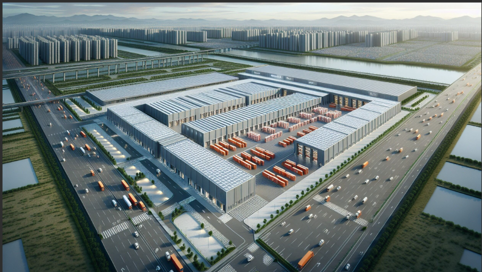 'HG AI 포털'에서 AI로 생성한 물류센터 조감도. 출처=한미글로벌