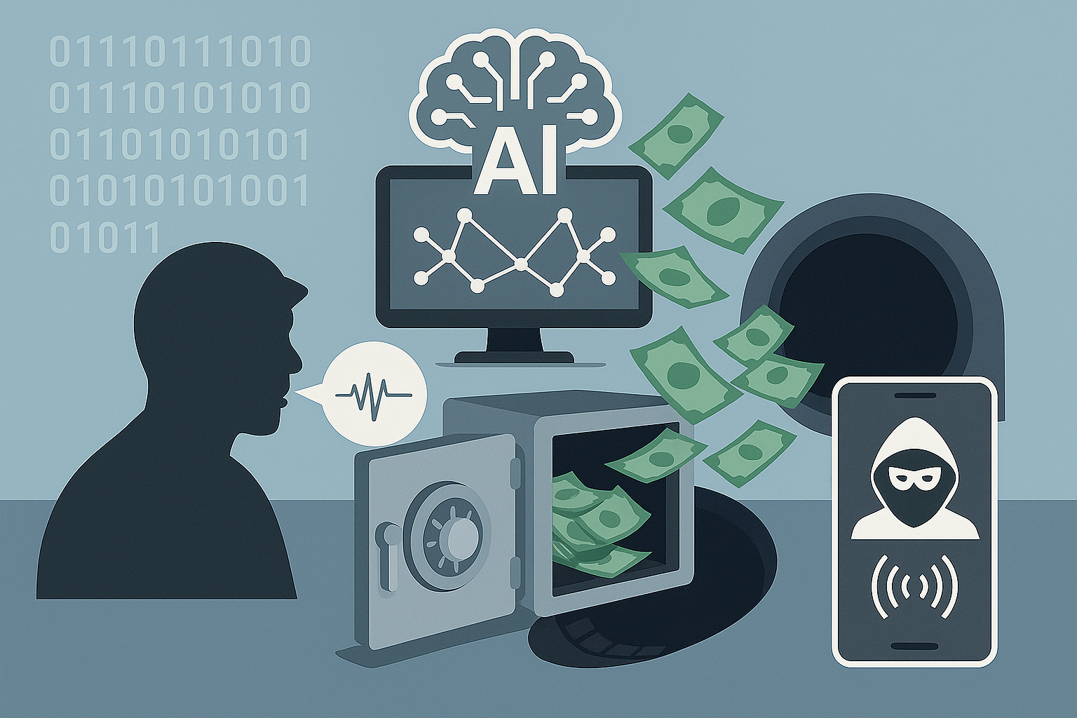 AI 기술을 악용한 보이스피싱에 대응하기 위해 금융당국이 AI 감시체계를 강화하고 있다. 사진=챗GPT 제작
