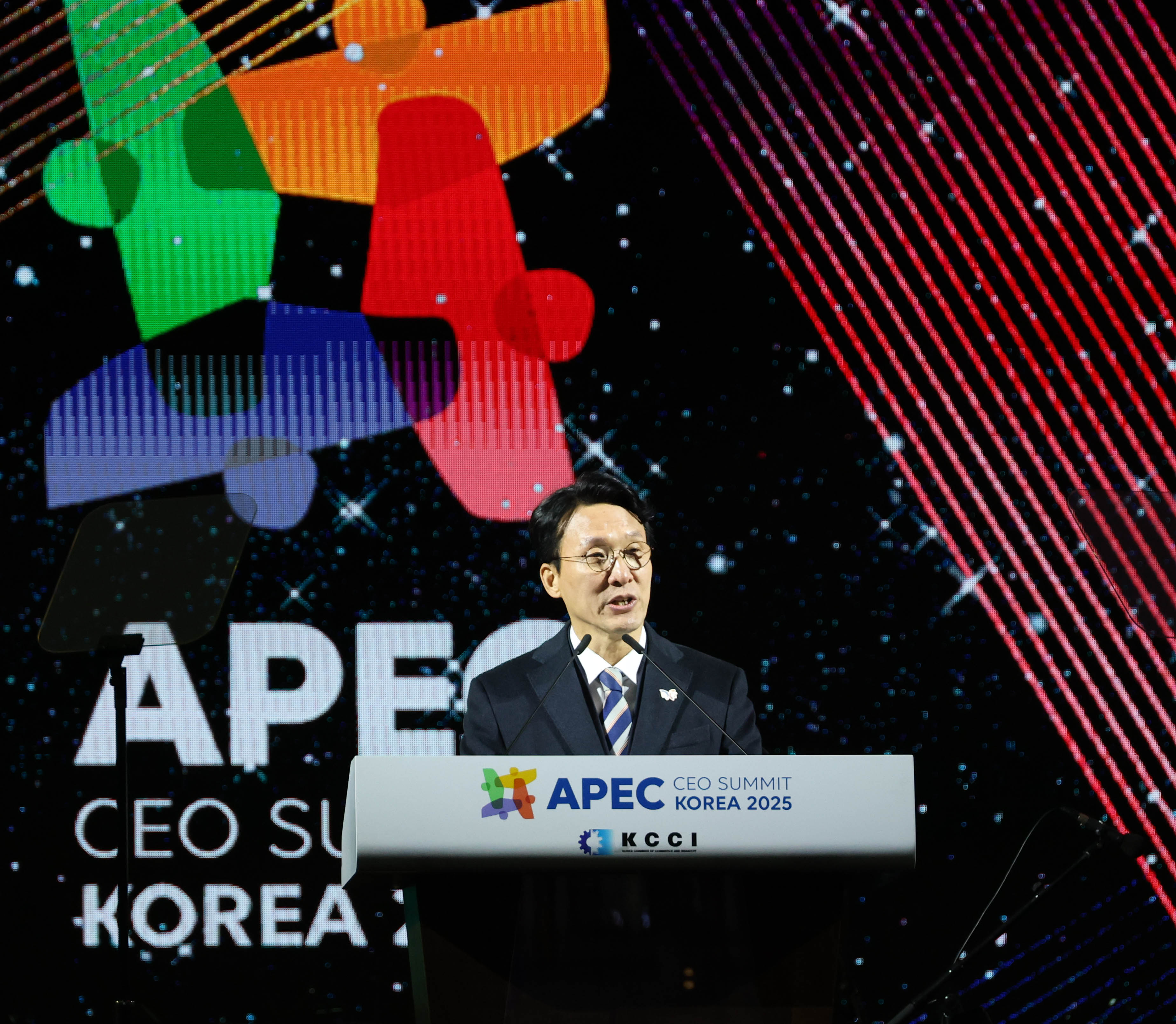 김민석 국무총리가 축사를 하고 있다. 사진=대한상공회의소