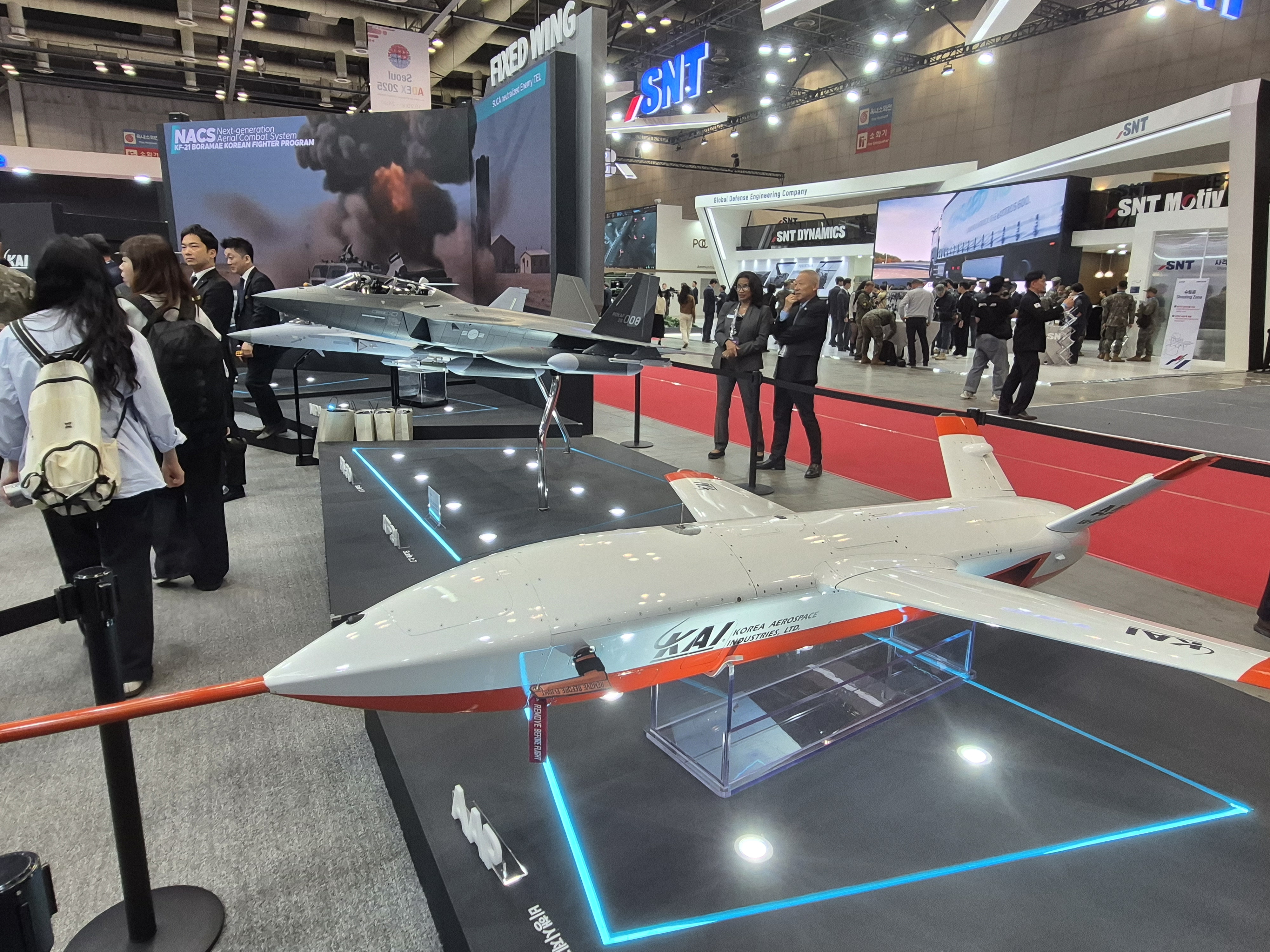 NACS의 일익을 담당할 다목적무인기(AAP). ADEX 2025 현장에 최초 공개됐다. 사진=박상준 이코노믹리뷰 기자