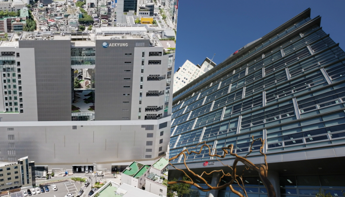 애경산업 사옥과 LG 광화문 빌딩. 사진=각 사