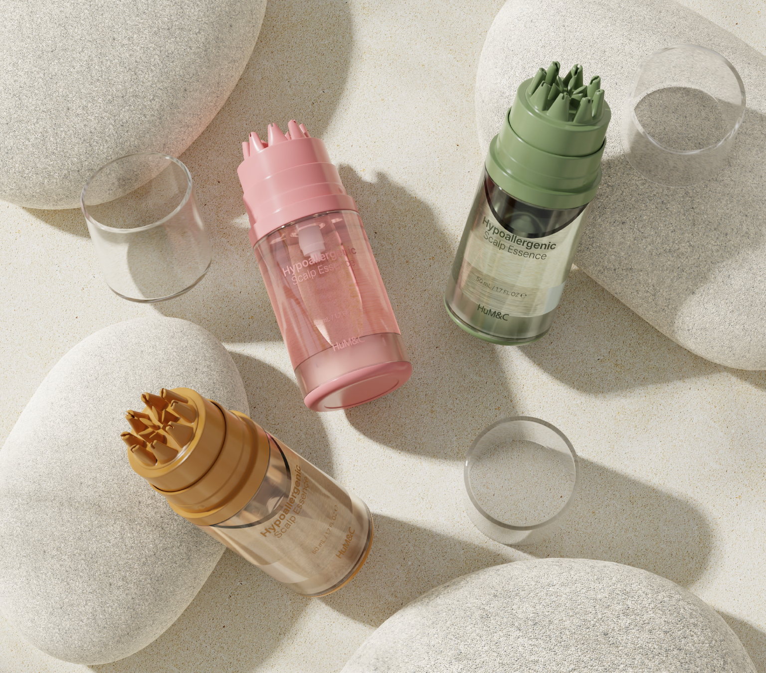 탈모케어 제품 마사지 겸용 용기 특허 취득. 사진=휴엠앤씨.