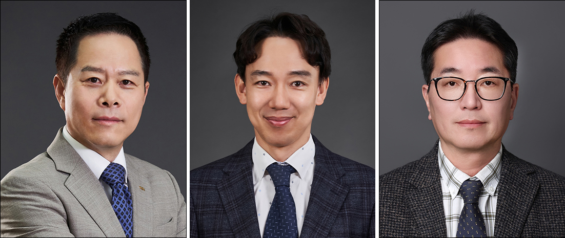(왼쪽부터)박상영 사장, 배기룡 전무이사, 정대석 상무이사. 사진=광동제약.
