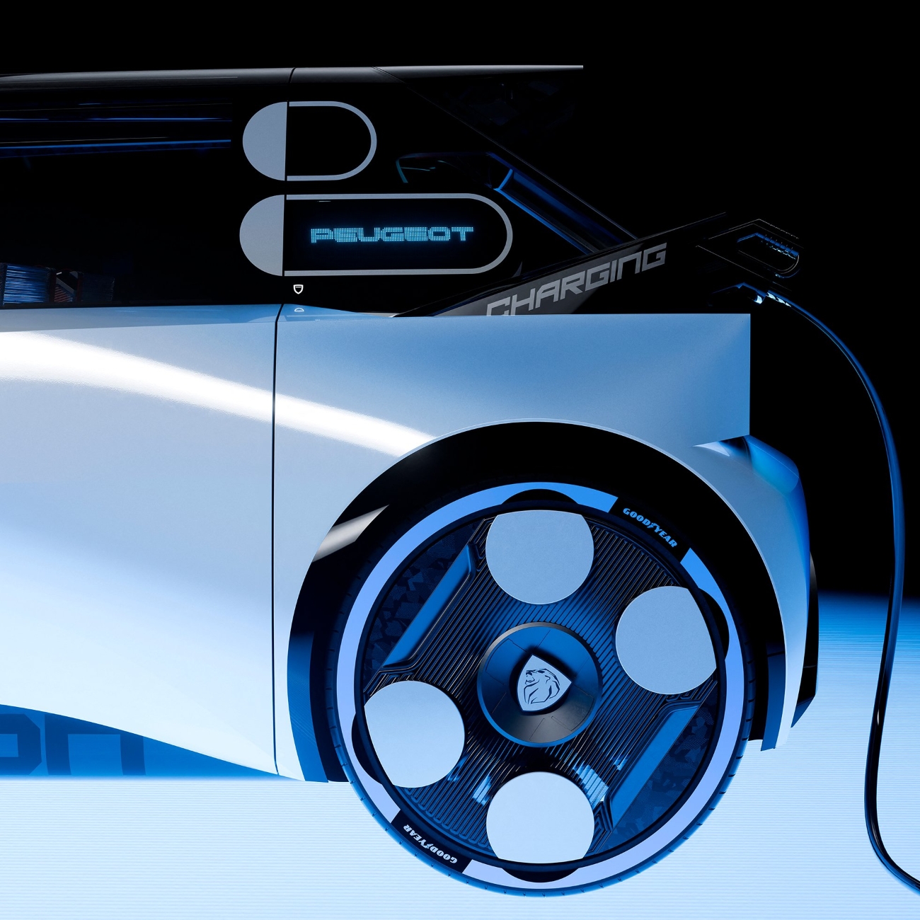 마이크로 LED 인터랙티브 기능을 통해 충전 상태 등 다양한 정보를 확인할 수 있다. 사진=푸조