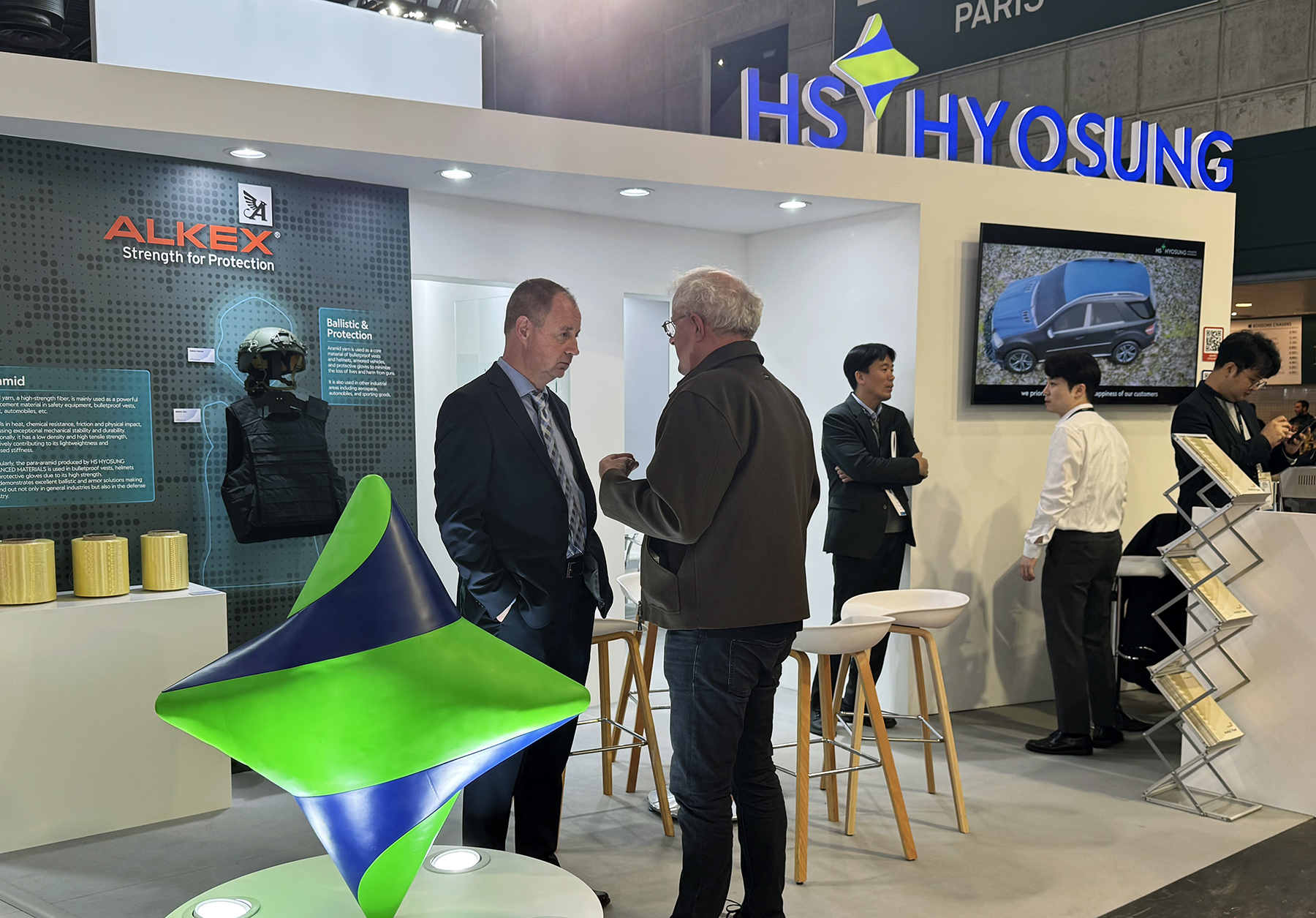 프랑스 파리에서 열리는 밀리폴 파리 2025의 HS효성첨단소재 부스 전경. 사진=HS효성