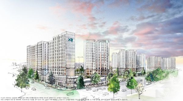 판교밸리자이 메인투시도 스케치. 출처 = GS건설