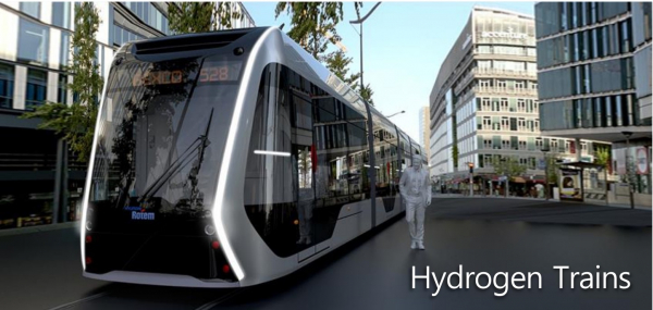현대자동차가 수소연료전지 사업의 비전으로 제시한 소재 가운데 하나인 수소 기차. 출처= 현대자동차 자료 갈무리
