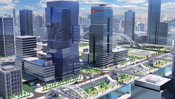 메타폴리스 내 구현된 롯데건설 건물. 출처=롯데건설 제공