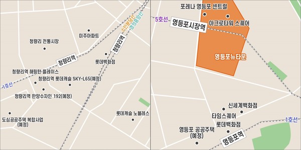 서울 청량리, 영등포 일대 주요 개발지 사진=부동산인포