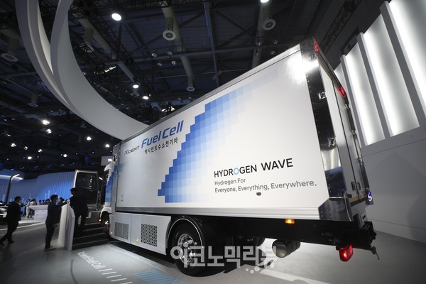 엑시언트 수소 전기트럭 사진=박재성 기자