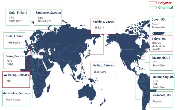 크레이튼 글로벌 생산 기지 현황. 출처=DL케미칼