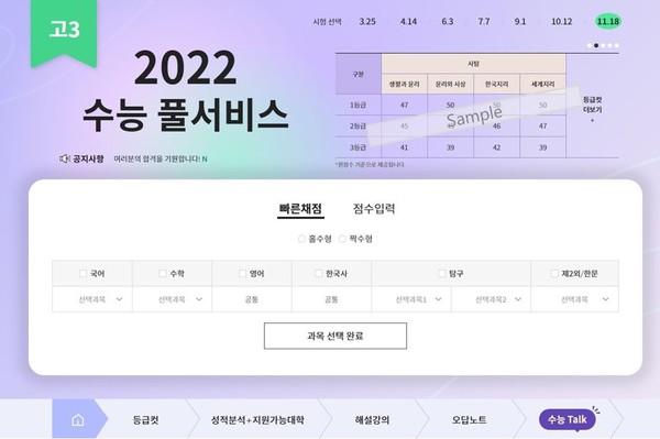 2020 이투스 수능 풀 서비스. 출처=SPC그룹.
