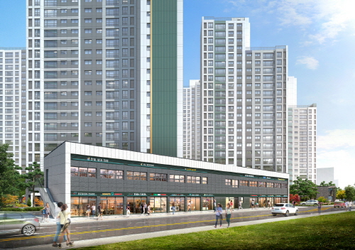 김천 푸르지오 더 퍼스트 단지 내 상가 투시도. 사진=대우건설