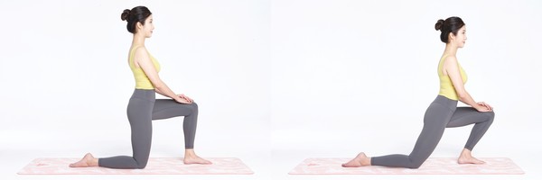 뻐근한 허리 통증 완화에 효과적인 ‘장요근 스트레칭’. 출처=자생한방병원