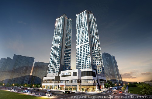 e편한세상 시티 천안아산역 야경  투시도