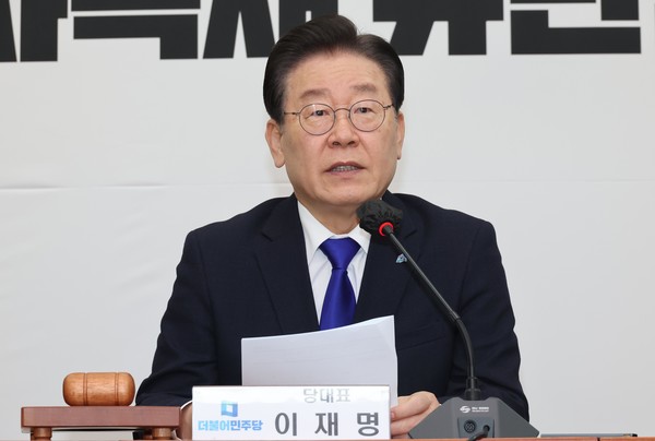 24일 국회에서 열린 최고위원회에서 발언하는 더불어민주당 이재명 대표. 출처=연합뉴스