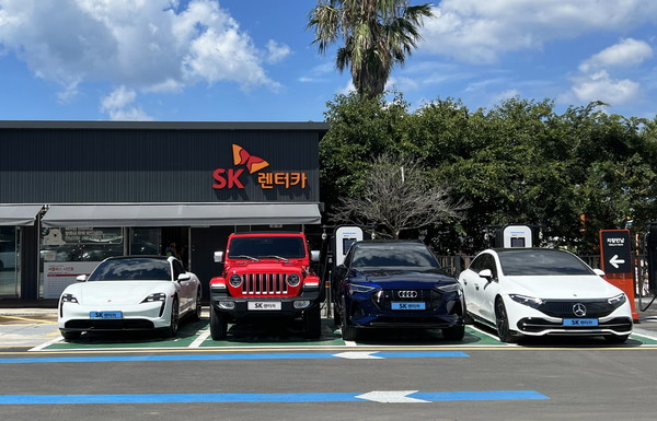 SK렌터카는 제주 소재 사업장에서 고급 전기차 등 다양한 차량을 단기렌탈용 상품으로 운영하고 있다. 출처=SK렌터카