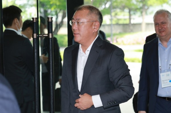 코리아 H2 비즈니스 서밋에 참석한 정의선 현대자동차그룹 회장. 사진= 연합뉴스