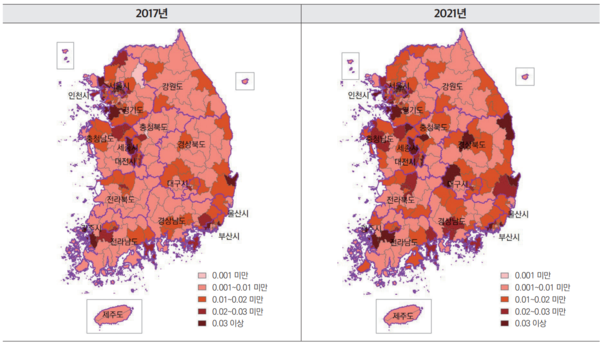 거주지 분리 지수 변화. 자료=국토연구원