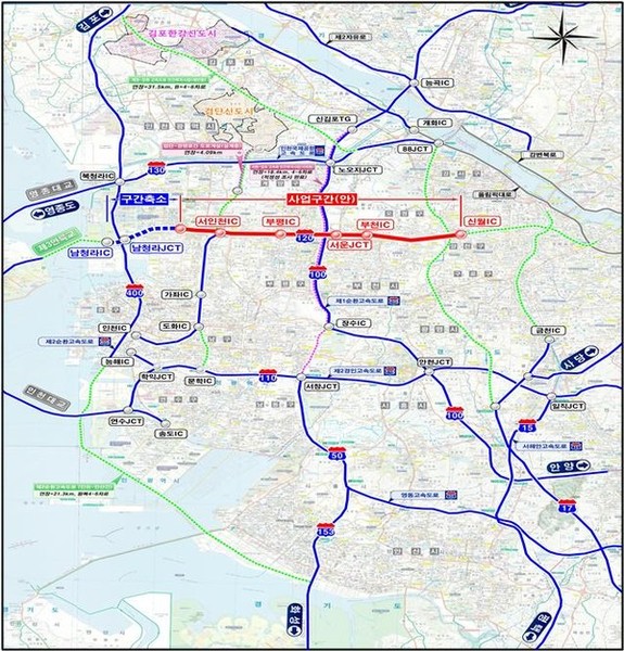 인천-서울 지하고속도로 검토 구간. 사진=허종식 의원실