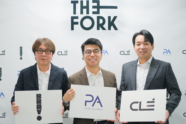 왼쪽부터 브라보 김지열 대표, 플랜얼라이언스 문경호 대표, 클리프 문준호 대표. 사진=더포크