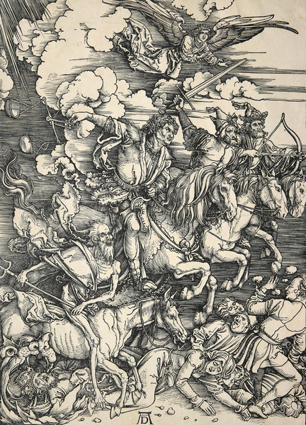 ‘요한 계시록의 네 기사’, 1497년경. 사진 제공= 국립세계문자박물관.
