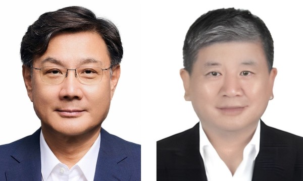 왼쪽부터 이왕재 에너지부문 대표, 이종태 건설부문 영업본부장. 사진=한양