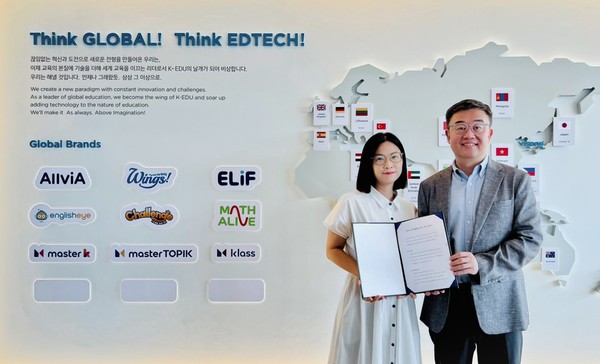 비상교육이 오만의 '한마루한국문화네트워크'와 한국어 통합 교육 플랫폼 '마스터케이' 수출 계약을 체결하고 에듀테크 솔루션과 서비스를 제공한다. 사진=비상교육