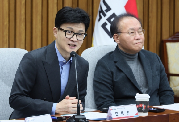 인사말 하는 한동훈 비대위원장 - 국민의힘 한동훈 비상대책위원장이 14일 오전 국회에서 열린 제16차 고위 당·정 협의회에서 인사말을 하고 있다. 사진 = 연합뉴스.