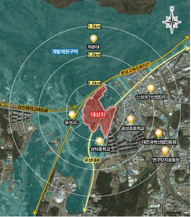 대전 하기지구 산업단지 대상지. 출처=대전시