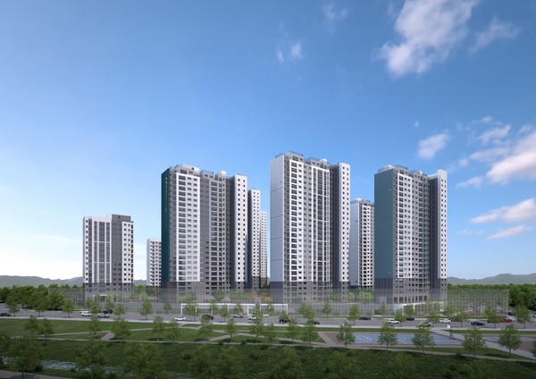 탕정 푸르지오 센터파크 주경 투시도. 출처= 대우건설