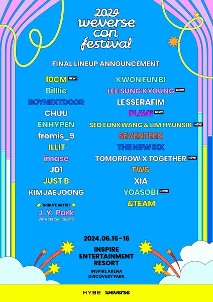2024 Weverse Con Festival 최종 라인업. 출처= 하이브