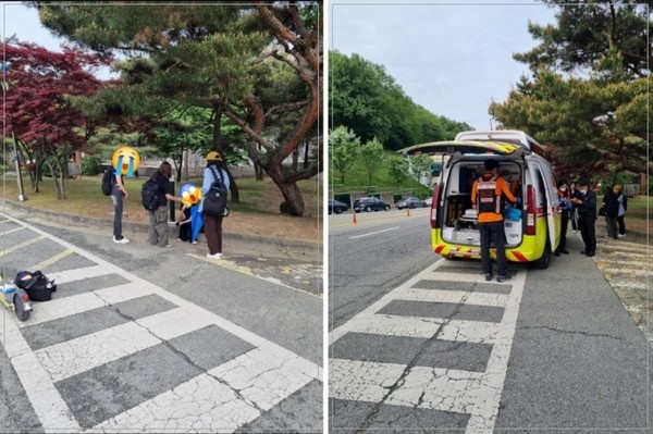 커뮤니티에 올라온 사고 현장. 사진=갈무리