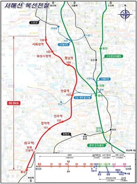 서해선 노선도   출처=평택시청