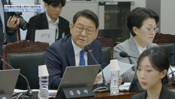 김교흥 더불어민주당 의원이 17일 울산 석유공사서 열린 국정감사에서 발언하고 있다. 사진=국회방송