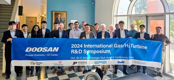 두산에너빌리티가 미국 현지에서 수소터빈 기술력 홍보를 위한 ‘수소터빈 국제공동 연구개발(R&D) 심포지엄’을 개최했다고 20일 밝혔다. 사진=두산에너빌리티