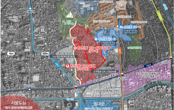 신속통합기획에 선정된 숭인동·창신동일대 위치도. 사진=서울시 제공