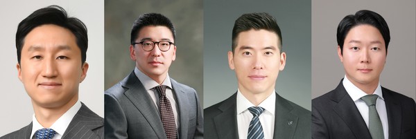 (왼쪽부터) 정기선 HD현대 수석부회장, 구본혁 예스코홀딩스 대표이사 CEO 부회장, 구동휘 LS MnM 대표이사 CEO 부사장, 구형모 LX MDI 사장. 사진=각사