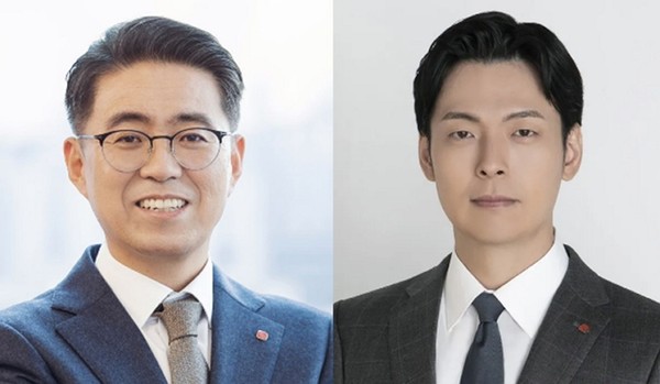 (왼쪽부터)롯데지주 경영혁신실장 사장 노준형, 롯데지주 미래성장실장 부사장 신유열. 사진=롯데그룹