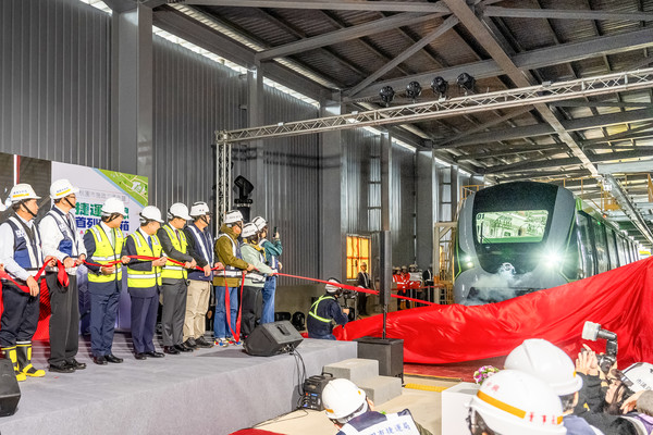 26일 타오위안시 그린라인 차량기지에서 초도 편성 출고 기념행사가 열렸다. 사진=현대로템