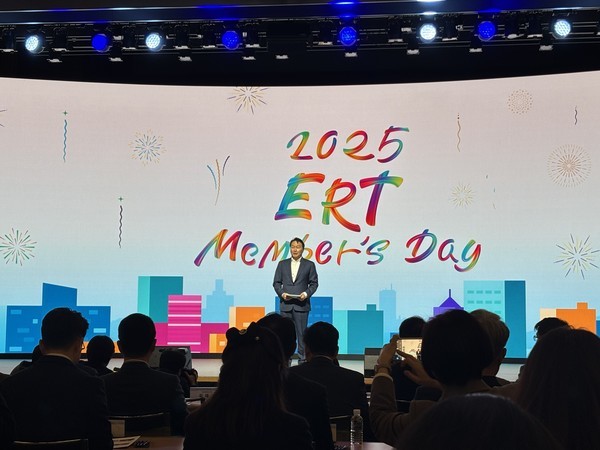 최태원 대한상공회의소 회장이 11일 ERT 멤버스 데이 기조연설에서 발언하고 있다. 사진=이코노믹리뷰 김효경 기자