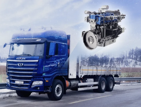 수소엔진을 장착한 트럭. 사진=HD현대인프라코어