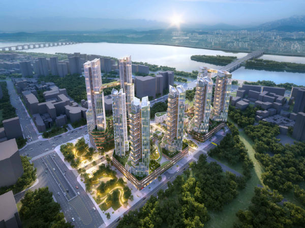 용산 정비창전면 제1구역 조합 원안 설계 조감도. 사진=포스코이앤씨