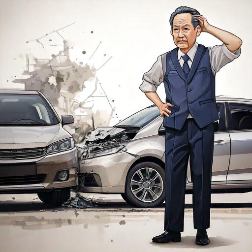 사고가 난 고령 운전자 이미지. 사진=어도비 파이어플라이 제작