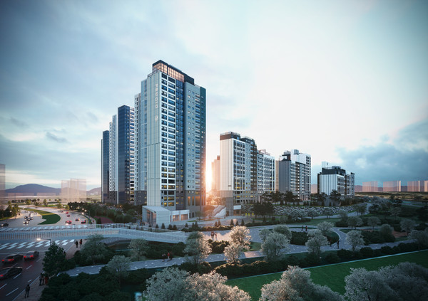 동탄 포레파크 자연&푸르지오 야경투시도. 사진=대우건설