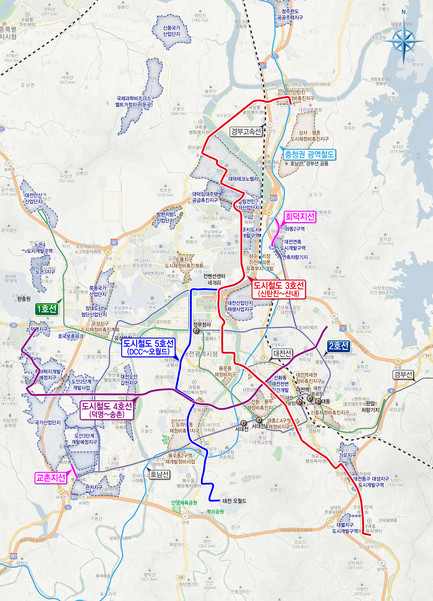 공개된 대전시 도시철도망. 출처=대전시