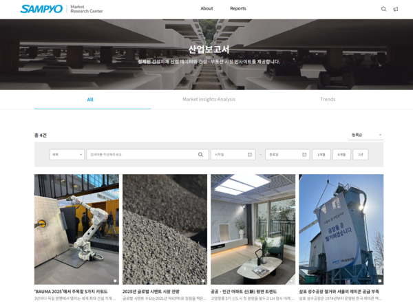 삼표그룹 마켓리서치센터 홈페이지 화면