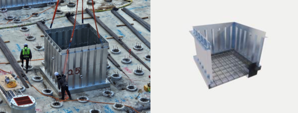 녹색기술 인증을 취득한 고내식성 강재 엘리비이터 피트시공 및 모형. 출처=DL건설